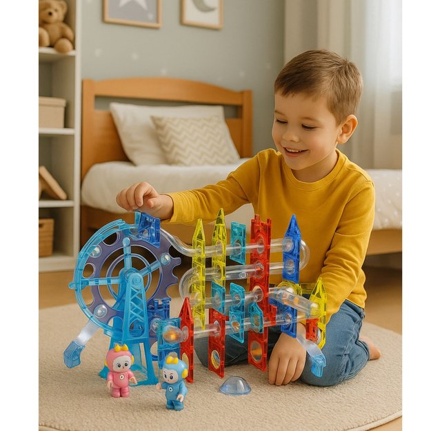 Magnetic Space Blocks Ball Track Luminous People 120 pcs. 3