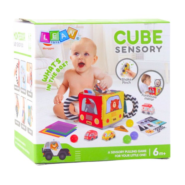 Soft Sensory Cube with Mirror Cars and Road Signs for Toddlers 6