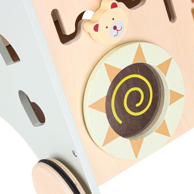 Kūdikių vežimėlis medinė vaik&scaron;tynė su abaku mėlyna 12