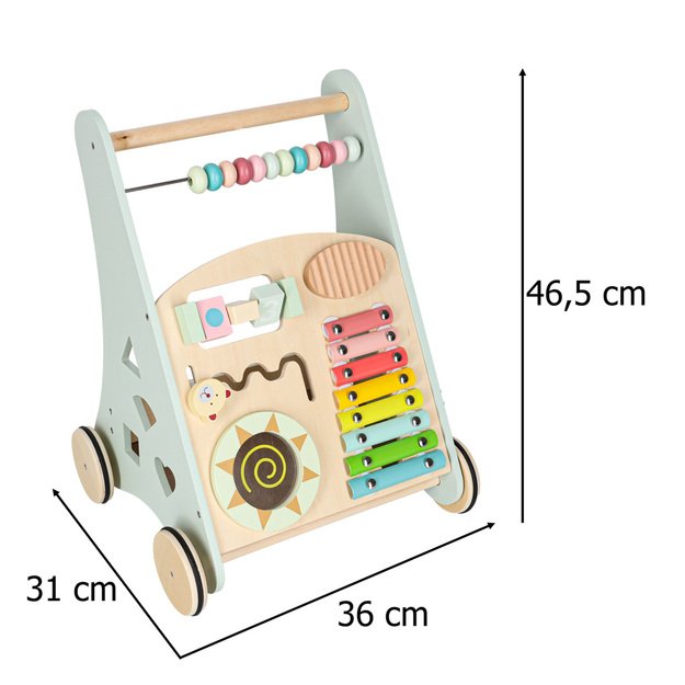 Kūdikių vežimėlis medinė vaik&scaron;tynė su abaku mėlyna 16