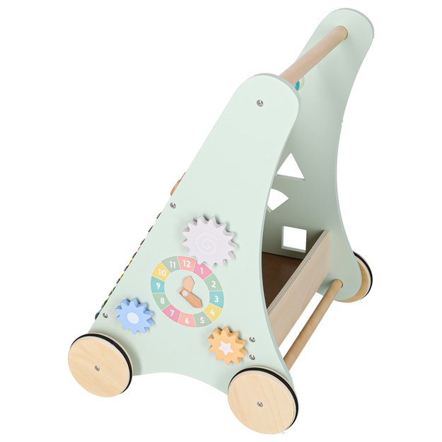 Kūdikių vežimėlis medinė vaik&scaron;tynė su abaku mėlyna 5