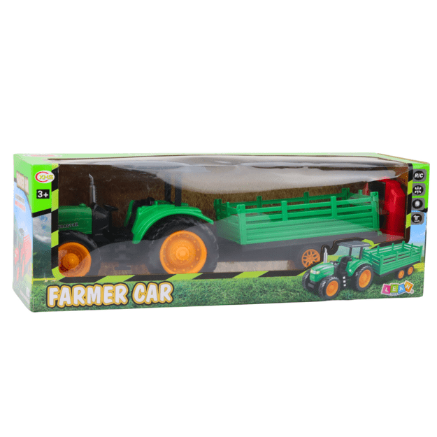 RC Green Remote Controlled Farm Tractor With Trailer 5