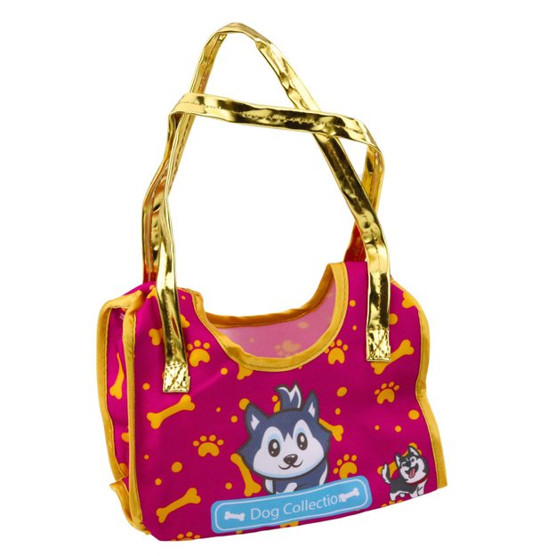 Husky Dog In A Bag Plush Mascot Cuddly Toy White Gray 3