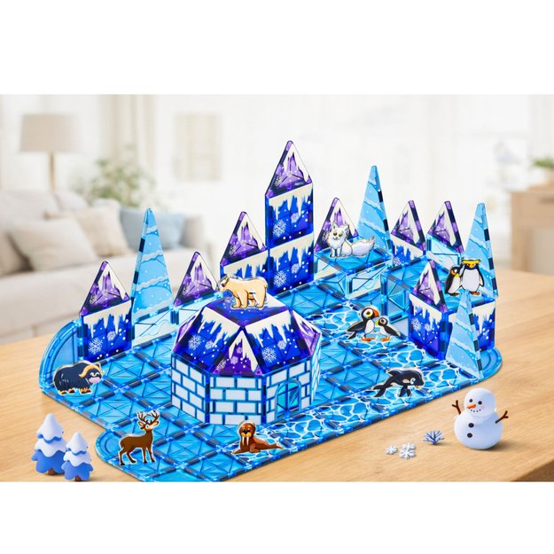 Magnetinės kaladėlės „Ice Land“ – Islandijos statybos rinkinys, 94 dalys 2