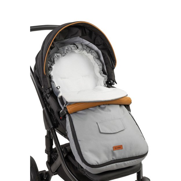 Romper Bag for Pushchair– light grey polar fleece (95x40) 