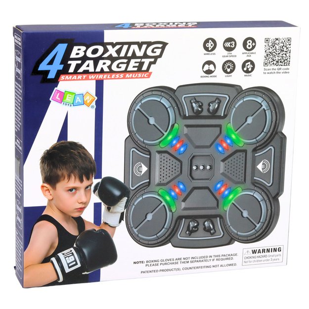 Interaktyvus muzikinis bokso taikinys su LED skaitikliu vaikams, juodas 4