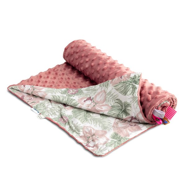 Lengva Minky antklodė – retro rožinės spalvos delnai 3