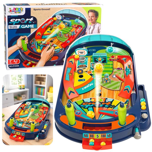 STALO ŽAIDIMAS VAIKAMS „FLIPPER“, ŠEIMOS PRAMOGOS, 12 KAMUOLIUKŲ