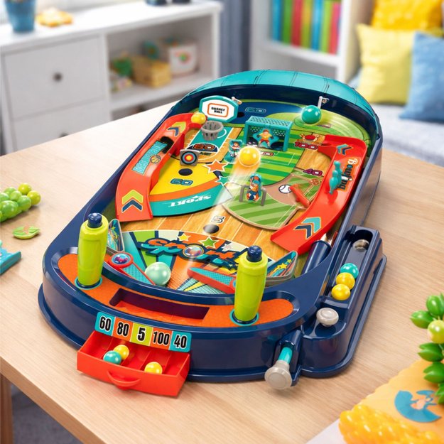 STALO ŽAIDIMAS VAIKAMS „FLIPPER“, ŠEIMOS PRAMOGOS, 12 KAMUOLIUKŲ 3