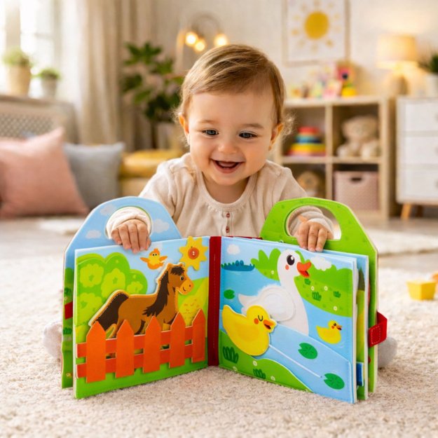 3D Felt Sensory Educational Book - Pets and Farm Animals 3