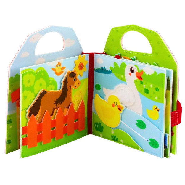 3D Felt Sensory Educational Book - Pets and Farm Animals 1