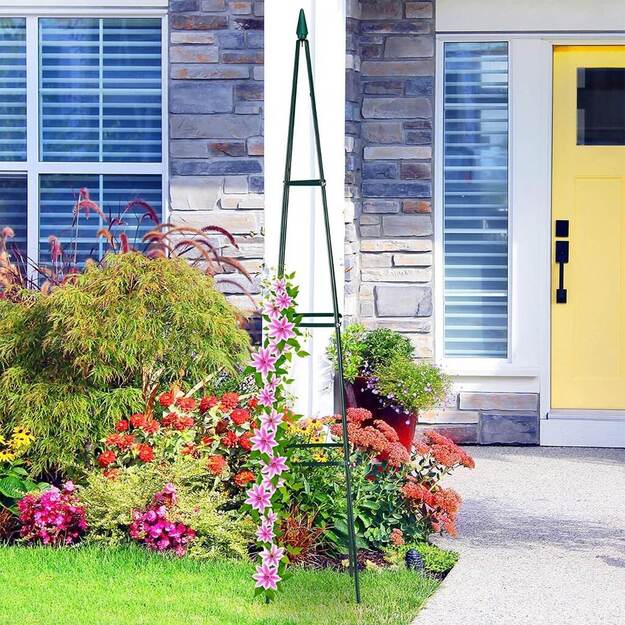 LUARO sodo pavėsinė gėlių stovas laipiojančioms rožėms metalinė piramidė 2