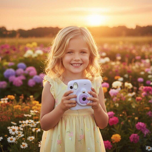 Skaitmeninis momentinis fotoaparatas 16x kasetė su žymekliais violetinės spalvos