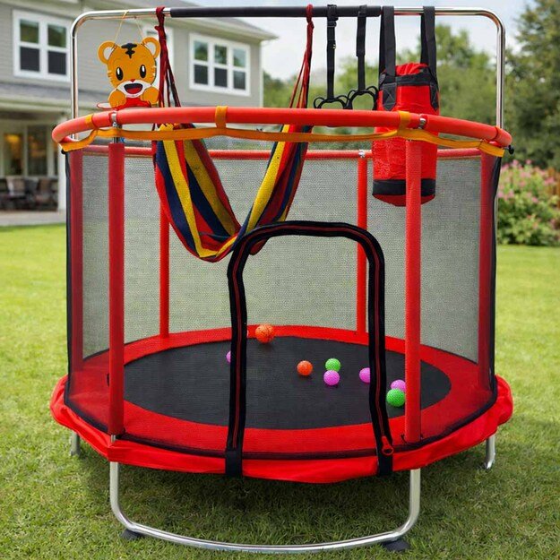 Vaikų batutas sodo kamuolio tinklas krep&scaron;inio kamuolys 155cm raudonas 9