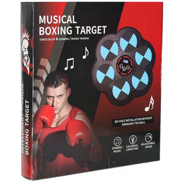 Boksininkų skydas sieninis treniruoklis muzika LED USB pir&scaron;tinės 12