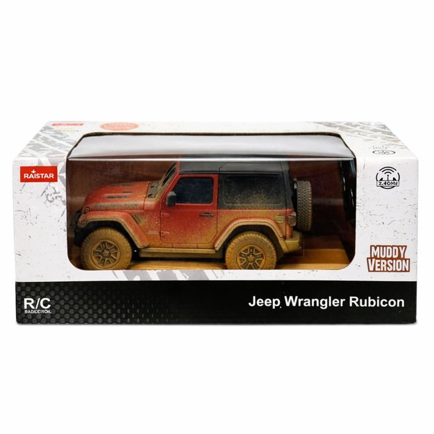 JEEP Wrangler Rubicon-Muddy Remote Controlled RC Car Red Rastar 1:24