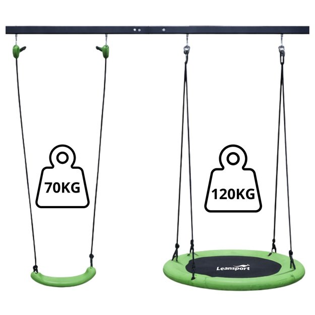 Garden Swing Stork s Nest Seat 2in1 Frame Black 260x173 cm