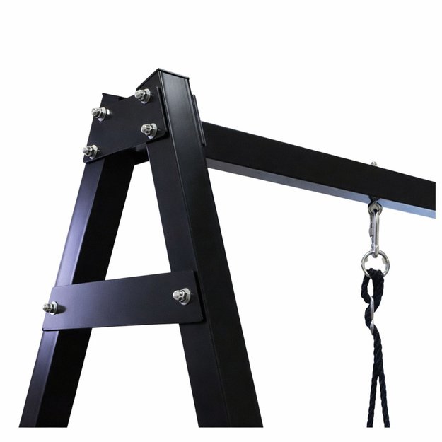 Garden Swing Stork s Nest Seat 2in1 Frame Black 260x173 cm