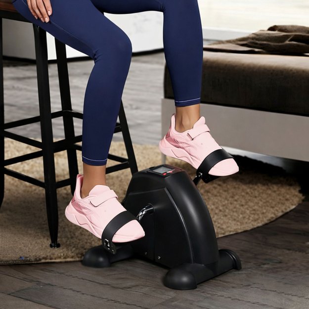 Mini Exercise Bike Rotor Rehabilitation 2 in 1 LCD Display Black