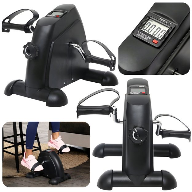 Mini Exercise Bike Rotor Rehabilitation 2 in 1 LCD Display Black