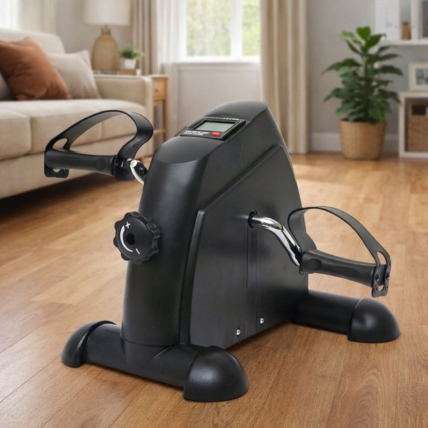 Mini Exercise Bike Rotor Rehabilitation 2 in 1 LCD Display Black