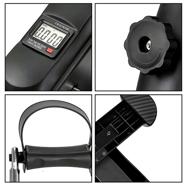 Mini Exercise Bike Rotor Rehabilitation 2 in 1 LCD Display Black