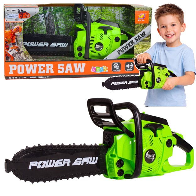 Lean Toys Žaislinis grandininis pjūklas žalias