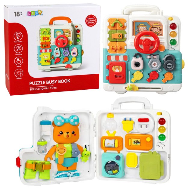 Interactive Book Educational Manipulative Board Lights Sounds 16 pcs.