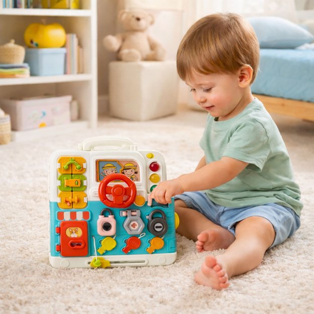 Interactive Book Educational Manipulative Board Lights Sounds 16 pcs.