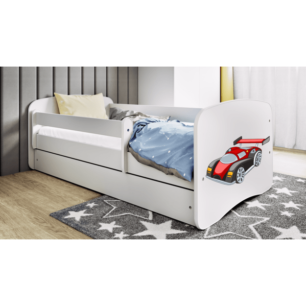 Bed babydreams white racing car without drawer without mattress 180/80 6