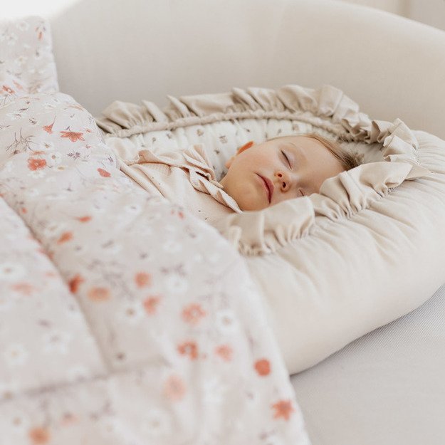 BABY NEST VELVET BLOOM BEIGE 80X45
