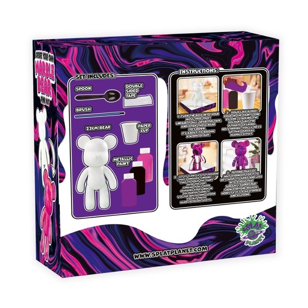 Splat Planet kūrybinis rinkinys Marble Bear, rožinis