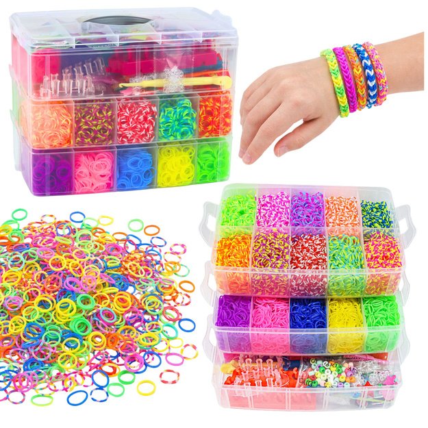 Large Creative Set of Rubber Bands for Making DIY Bracelets Box 15000 pcs.