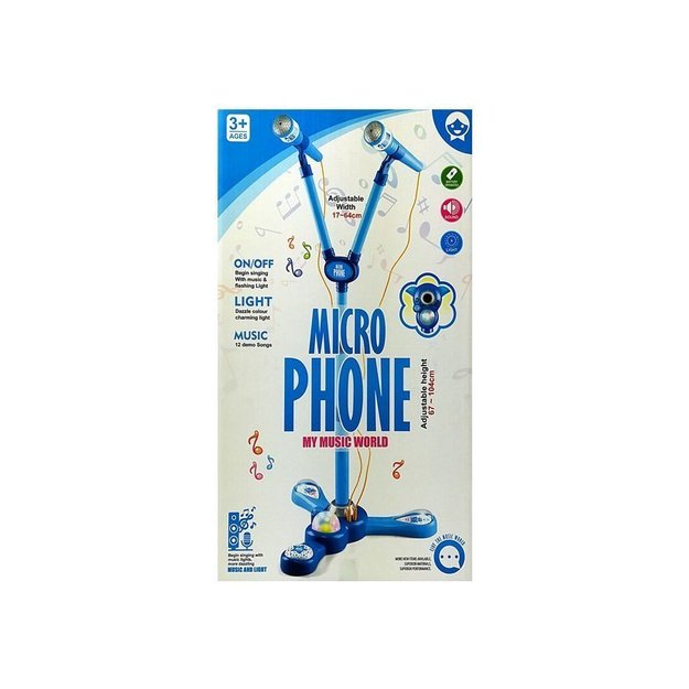 Mikrofono karaoke rinkinys, mėlynas trikojis