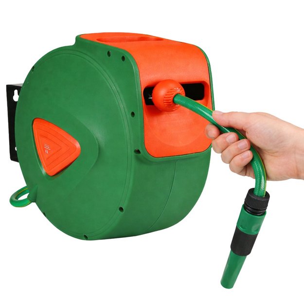 Wall-Mounted Automatic Reel with Garden Hose 20m + 2m