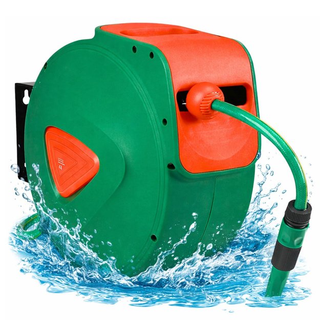 Wall-Mounted Automatic Reel with Garden Hose 20m + 2m