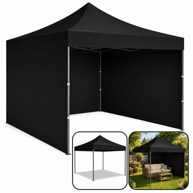 Garden Tent Express Commercial Catering Pavilion Black 3x3M