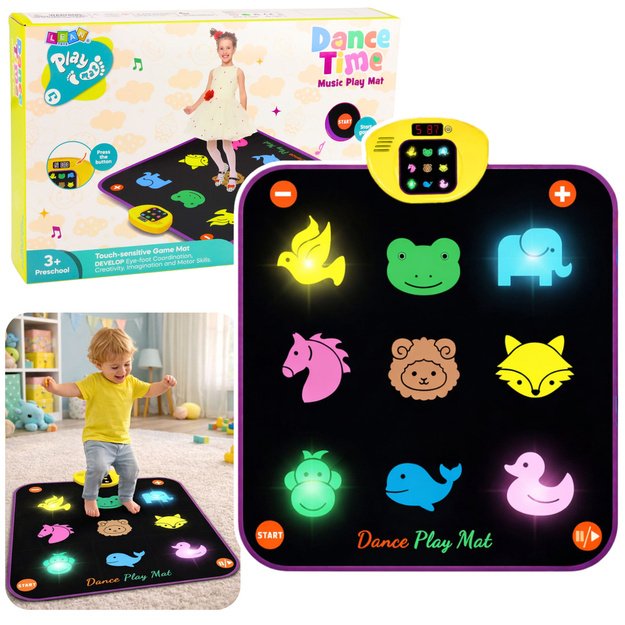 Animal Musical Dance Mat 5 Modes 3 Difficulty Levels Lights