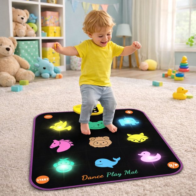Animal Musical Dance Mat 5 Modes 3 Difficulty Levels Lights