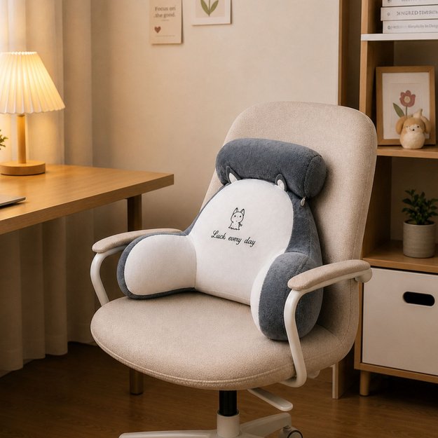 Backrest Armchair Back Support for Armchair Bed White Gray 60 x 40 cm