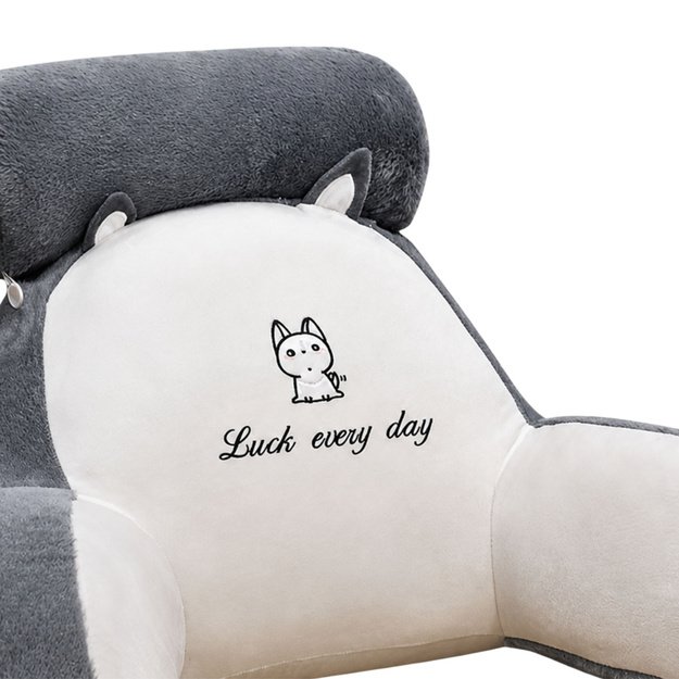 Backrest Armchair Back Support for Armchair Bed White Gray 60 x 40 cm