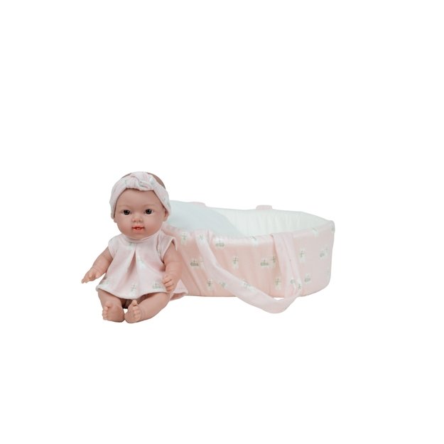 Arias lėlė kūdikėlis su rožine ne&scaron;ykle, 26 cm
