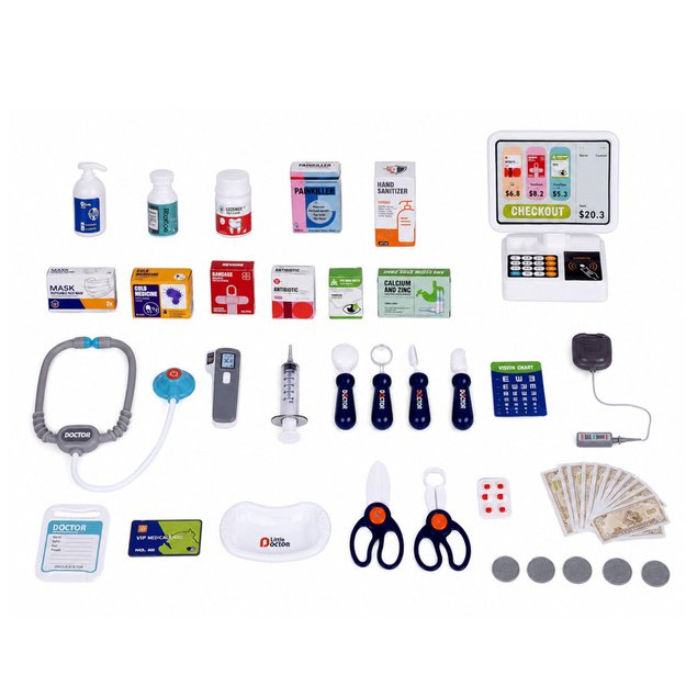 Large Medical Set Medical Table Doctor Lights Sounds Accessories 77pcs.