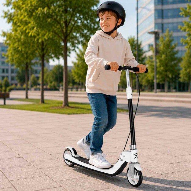 Hulajnoga dla dzieci TRIKE FIX dwukołowa LED składana podw&oacute;jne hamulce czarna