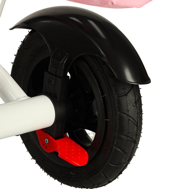 Rowerek tr&oacute;jkołowy Trike Fix V3 rower spacer&oacute;wka 3w1 obracany 360 wolne koło r&oacute;żowy