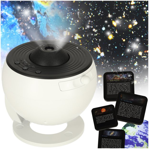 Projektor gwiazd nieba lampka nocna LED USB planetarium planety 12 dysk&oacute;w 360&deg; timer