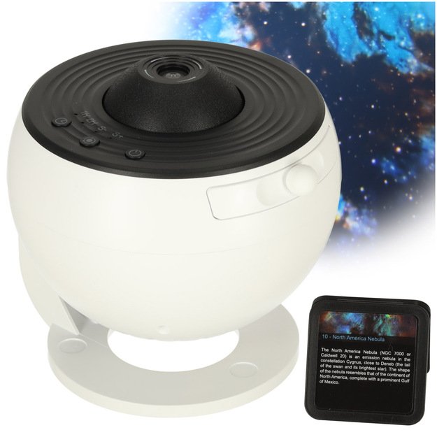 Projektor gwiazd nieba lampka nocna LED USB planetarium planety 12 dysk&oacute;w 360&deg; timer