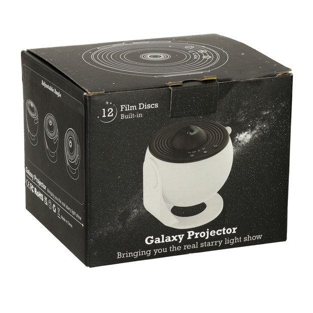 Projektor gwiazd nieba lampka nocna LED USB planetarium planety 12 dysk&oacute;w 360&deg; timer