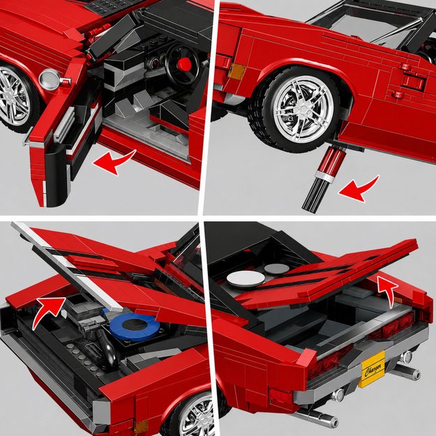Construction Bricks Sports Car Charger Red 1869 pcs.