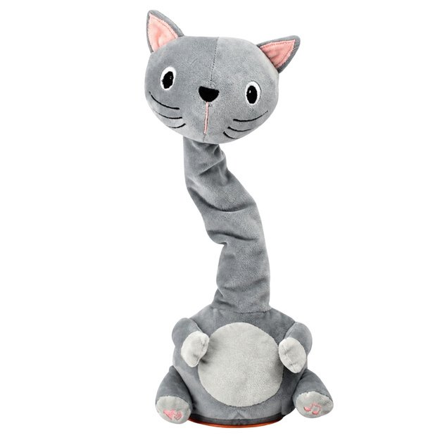 Plush Dancing Cat Interactive Toy Musical Sounds Mascot Gray